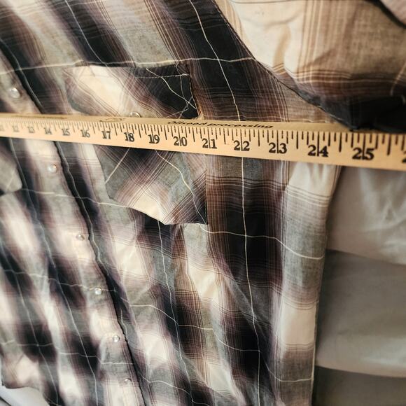 Canyon Guide Outfitters Men’s LT Plaid Pearl Snap Short Sleeve Western Cowboy - Picture 5 of 9